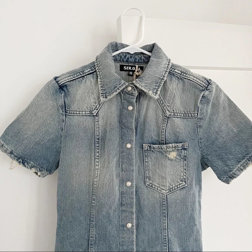 SER.O.YA Denim Mini Dress - Picture 6 of 9